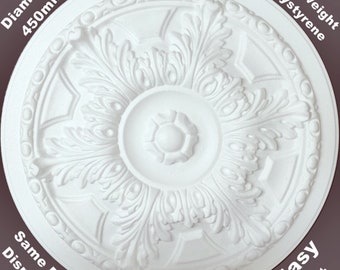 Polystyrene Ceiling Rose, Medallion, Rosette Center Ornate Floral Dia 45cm DIY Decorating Lightweight Paint C25