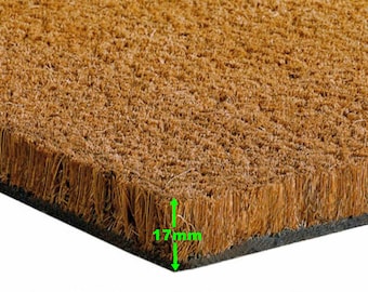 Natural Coconut Coir Outdoor Indoor Hallway Porch Matting Door Mat Foyer Lobby Reception Entrance Commercial Rubber Backed 17mm Thickness