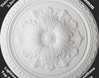 Polyurethane Resin Ceiling Rose, medallion, Center, Rosette Ornate Floral Dia 450mm, DIY Decorating Jobs Ready to Paint Lightweight Flavia