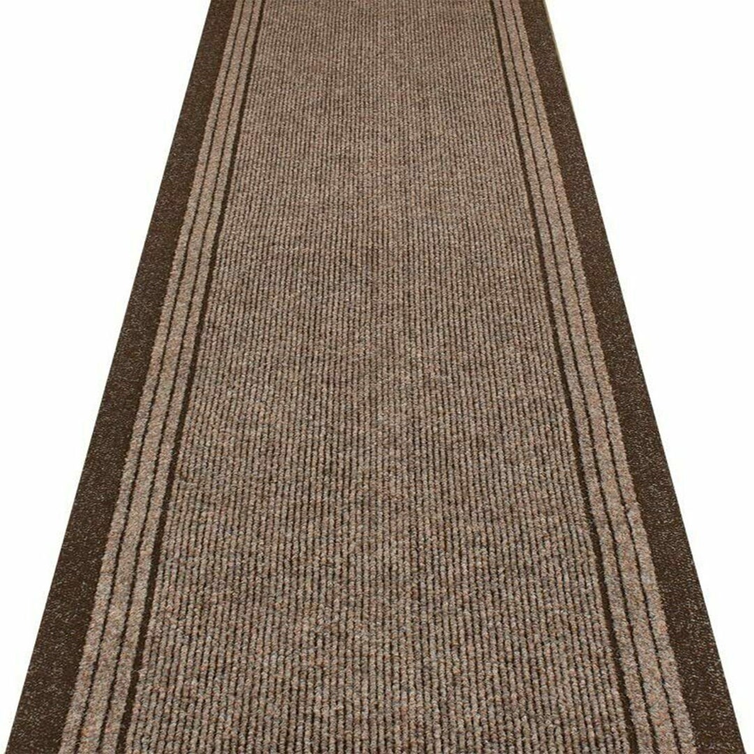 Brown Carpet Runner Hallway Stair Hardwearing Non Slip Heavy Etsy UK