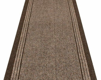 Brown Carpet Runner Hallway Stair Hardwearing Non Slip Heavy Duty Entrance Matting Rug Mat 67cm Wide & Length Cut to Size Sydney