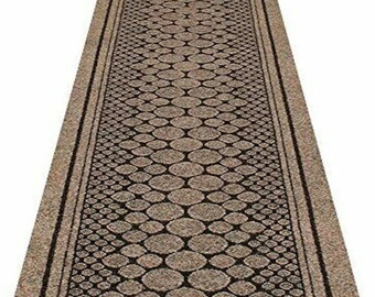 Beige Carpet Hallway Stair Runner Hardwearing Non Slip Heavy Duty Entrance Matting Rug Mat 67cm Wide & Length Cut to Size Cork