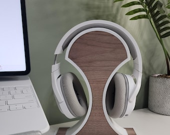 Modern White Headphone Stand, Headphone Stand, Headphone Holder, Headset Holder, Gaming Headset Stand, Wood Headphone Stand, 3d Printed