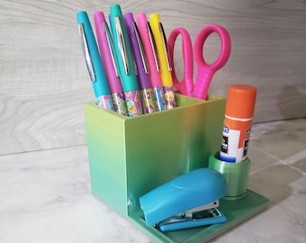 Pencil Holder, Pencil Holder, 3D Printed, Desk Accessories, Pencil Cup, Desk Organizer, Stocking Stuffer, School Supplies, Gifts for Kids