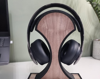 Modern Black Headphone Stand, Headphone Stand, Headphone Holder, Headset Holder, Gaming Headset Stand, Wood Headphone Stand, 3d Printed