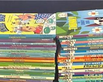 65 libros para principiantes del Dr. Seuss, Bright and Early, colección de libros de aprendizaje en tapa dura.