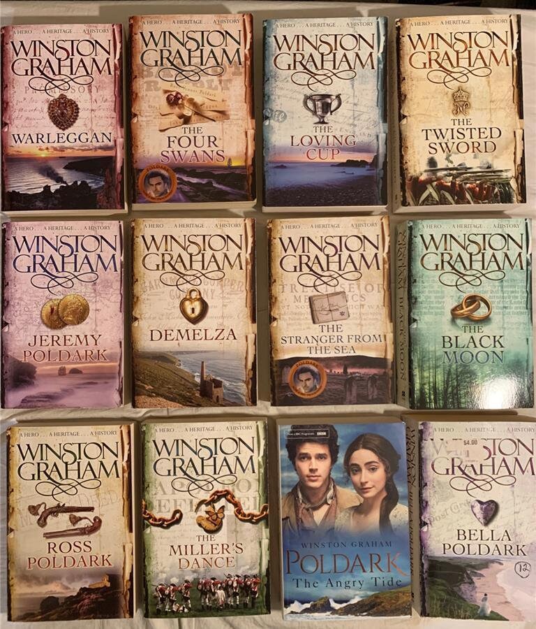 Bundle 1-12 COMPLETE Poldark Series in Matching Paperbacks Winston