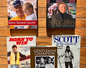 Bundle Sports Biographies Lew Oehmigs Romance With Golf, Racing to Win Joe Gibbs, Scott of the Antarctics, Every Second Count, America's Cup