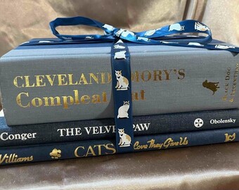 Cat Themed Decorator Book Bundle: Blue, White & Gold Lettering