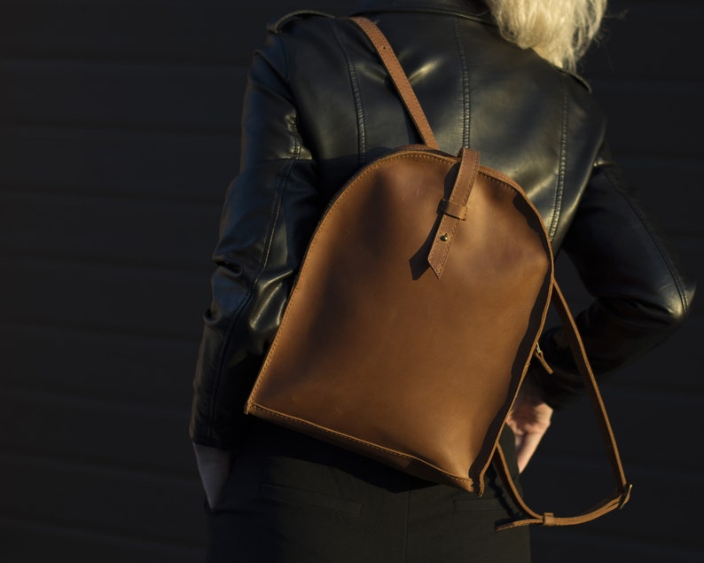Light Grey Backpack Genuine Leather Woman Rucksack Small City Travel Backpack Grey Bag Girlfriend Birthday Gift Luxury Bag