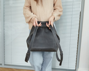 Messenger Bag Leather Convertible Backpack Purse Leather Tote Laptop Bag for Women Travel Shoulder Crossbody