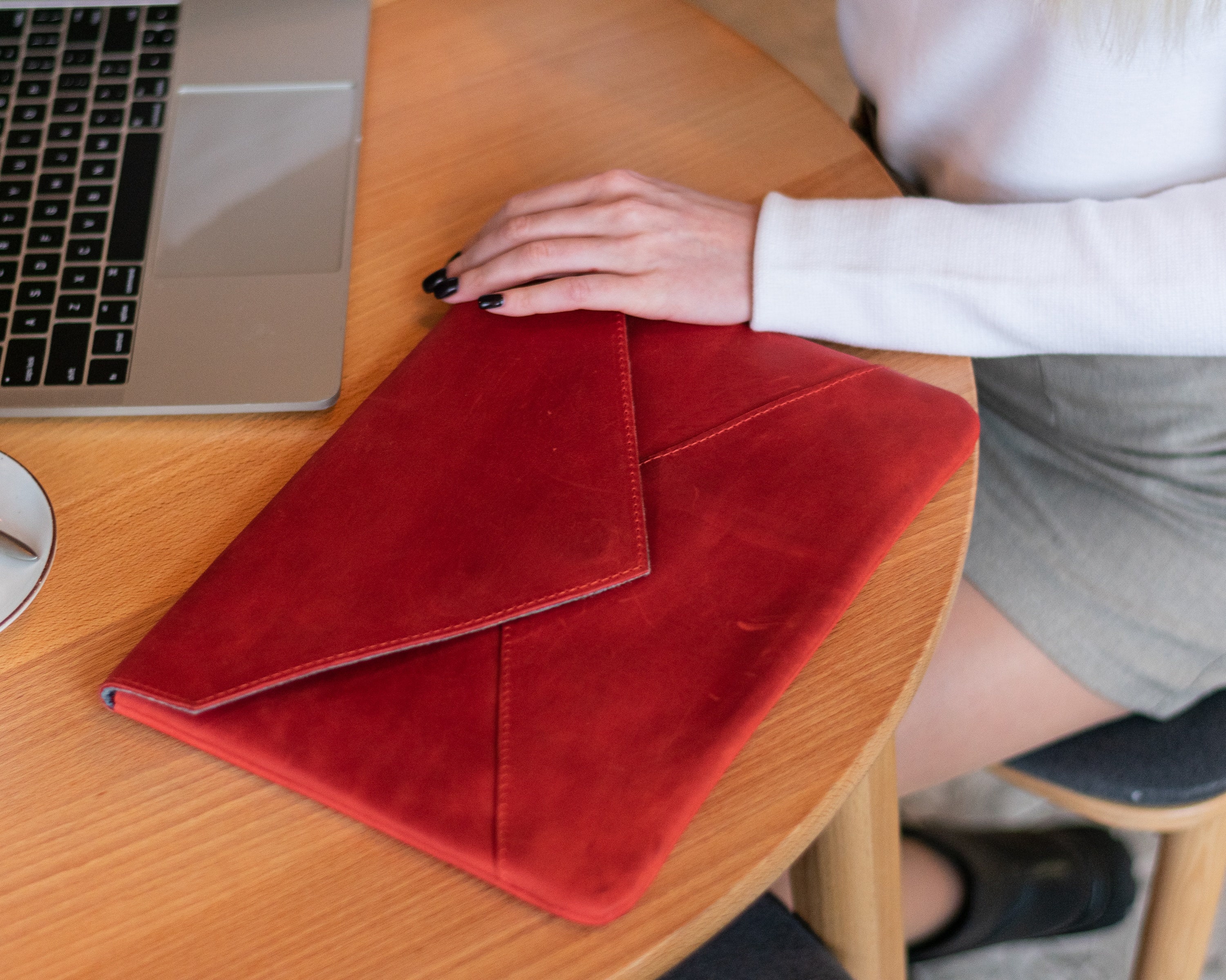 Leather Laptop Sleeve Envelope Women Macbook Pro 13 M1 / M2 Etsy