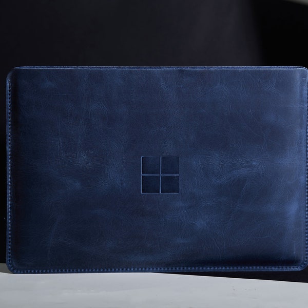 Surface Laptop Studio, Microsoft Surface Pro 8 Blue Leather Sleeve Case, Surface Go Laptop Protective Cover, Pro 6 Case, Laptop Sleeve