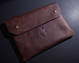New MacBook 2022 / 2020 Sleeve Case. Brown MacBook Air 13 Bag Sleeve, 14 inch Genuine Leather Apple MacBook Sleeve in 8 colors