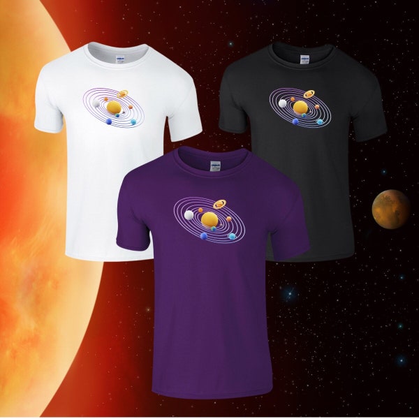 Kids Solar System Shirt, Junior, Planet T-shirt, Childs Unisex, Educational, Earth, Galaxy