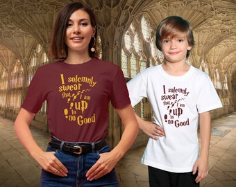 Harry Potter Inspired Shirt, Adult & Junior, Kids, T-shirt, HP, Solemnly Swear - Various Colours - Movie - Hogwarts - Gryffindor - Slytherin