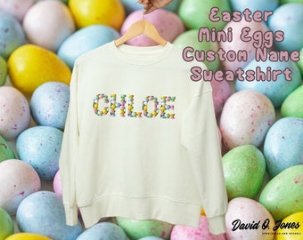 Easter Kids Custom Name Mini Eggs Sweatshirt