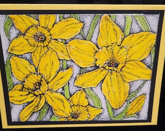 Handmade Greeting Card (Set of 2) - Yellow Daffodil