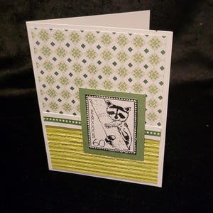 Carte de voeux faite main (Ensemble de 2) - Raton laveur avec gaufrage