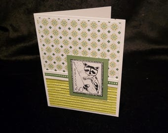 Handmade Greeting Card (Set of 2) - Racoon With Emboss
