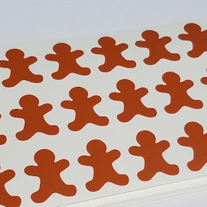 3/4&quot; to 1.5&quot; Gingerbread Man Vinyl Stickers
