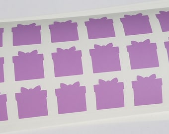 1" Gift Box Vinyl Stickers - 21 Per Sheet - Gift Wrapping - Envelope Seal