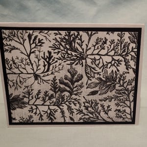 Carte de voeux faite main (lot de 2) - fougère marine