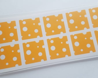 1.5" Cheese Slice Vinyl Stickers - 10 Per Sheet