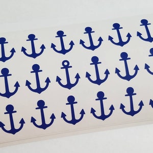 May include: A sheet of blue anchor stickers. The anchors are arranged in rows and columns.
