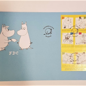 Carta con sellos de los Mumin, sobre de primer día, para coleccionistas, sello de Finlandia, envío gratuito.