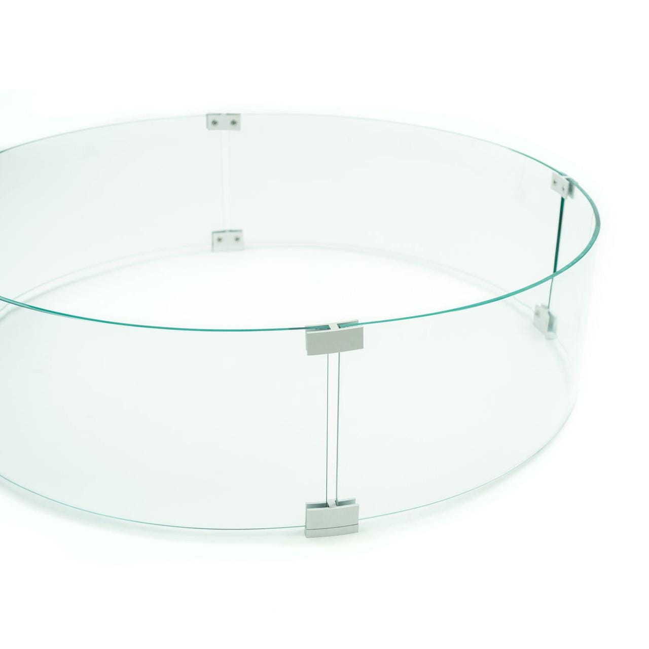 AMS Fire Pit Table Round Glass Wind Guard - 1/4