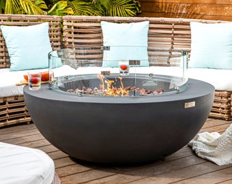 Elementi OFG101, Lunar Outdoor, 42" Concrete Fire Bowl Pit