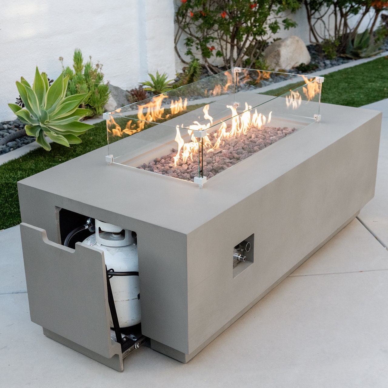 AMS Fireplace Sedona Fire Table Concrete GFRC Etsy