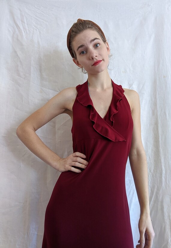 Vintage Kona Wine Halter Dress View 6