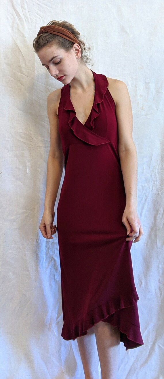 Vintage Kona Wine Halter Dress View 4