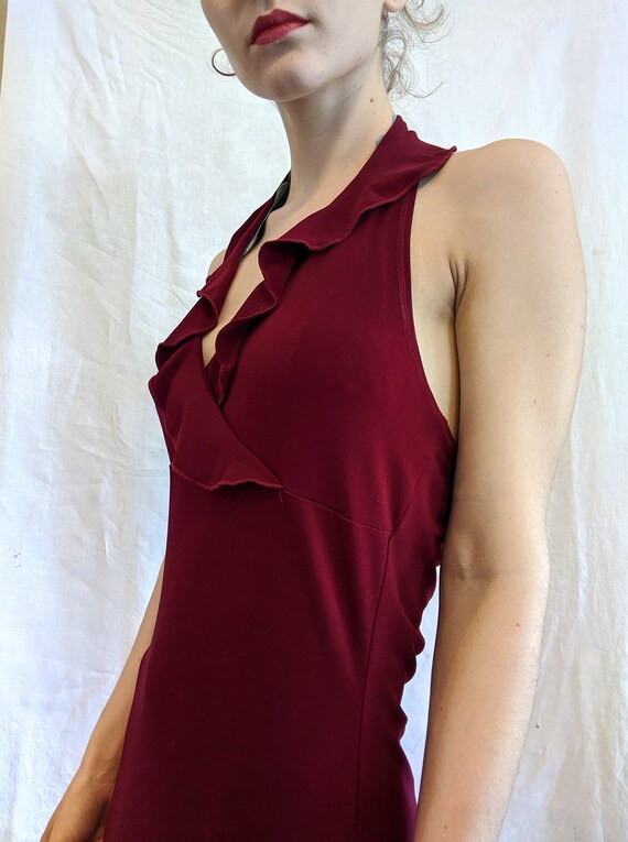 Vintage Kona Wine Halter Dress View 5