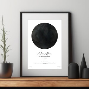 Aangepaste digitale maanfaseprint - nacht waarop je geboren bent - nieuw babycadeau - maan nachtelijke hemel - gepersonaliseerde poster - gepersonaliseerd afdrukbaar cadeau
