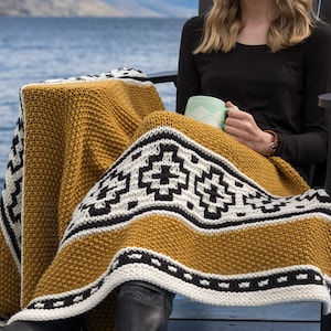 Antlers Beach Throw by Knox Mountain Knit Co. - digital download Knitting Pattern (PDF)
