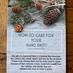 Gift Knitting Care Cards care instructions for hand knit gifts bundle of 10 cards image 3