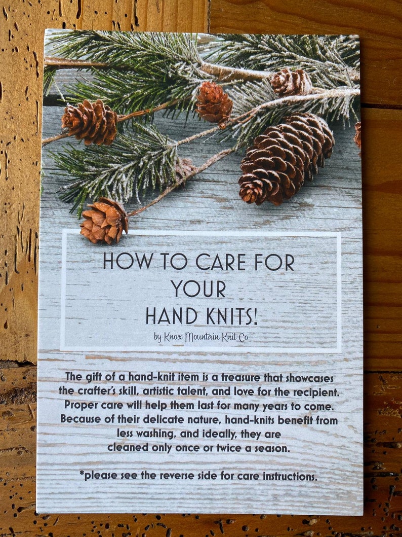 Gift Knitting Care Cards care instructions for hand knit gifts bundle of 10 cards image 3