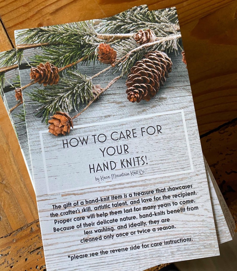 Gift Knitting Care Cards care instructions for hand knit gifts bundle of 10 cards image 1