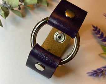 Leather Shawl Cuff, Cowl Cuff from Knox Mountain Knit Co. - Ring Cuff - electric purple, nickel hardware