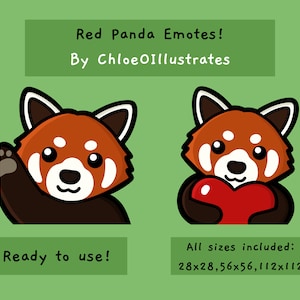 Red Panda Emotes | Twitch and Discord Emotes | Cute Red Panda