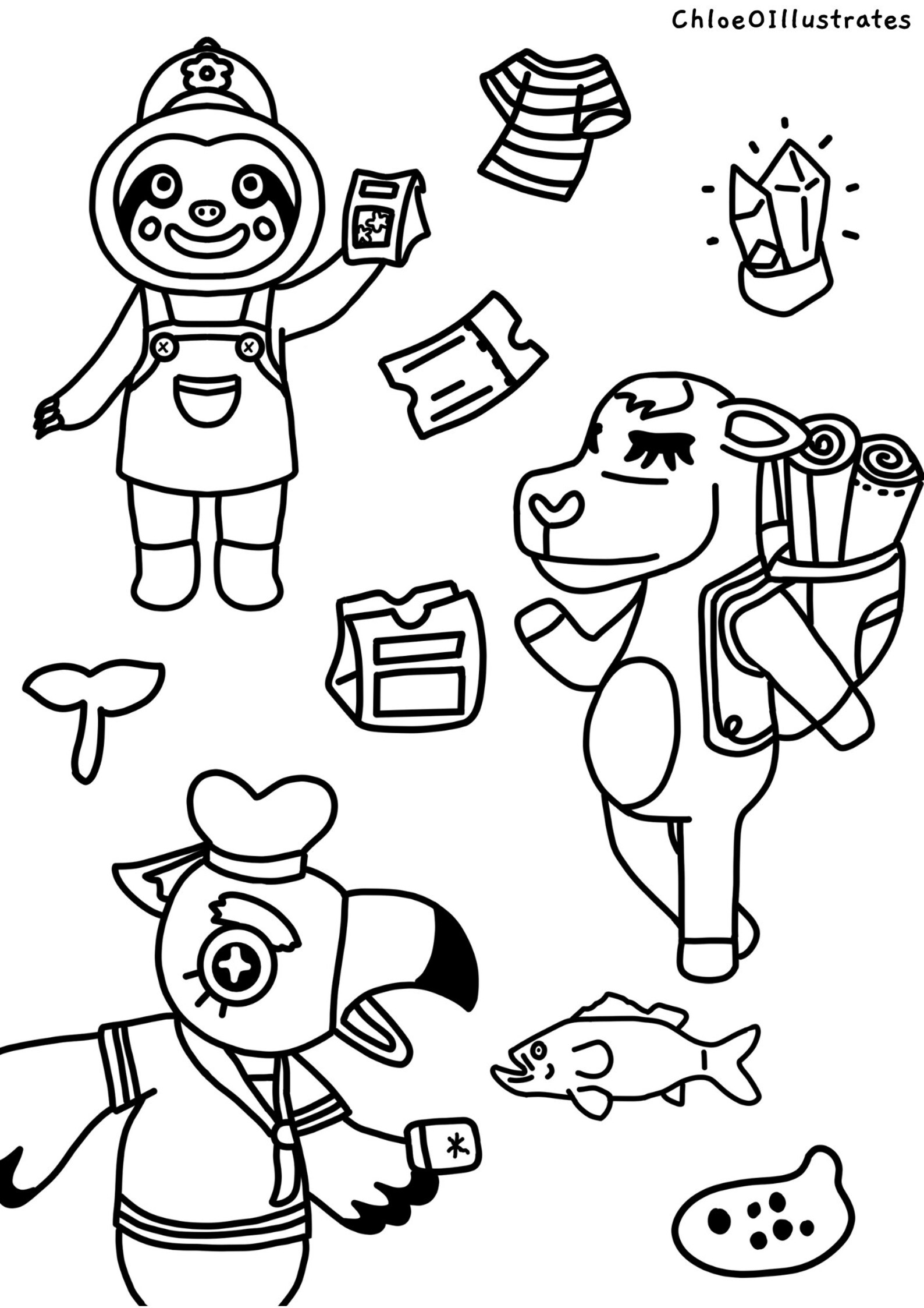 Animal Crossing Colouring Pages Series 2 Digital Download  Etsy