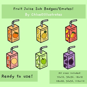 Fruit Juice Emotes | Sub Badges and Emotes | Twitch and Discord Emotes