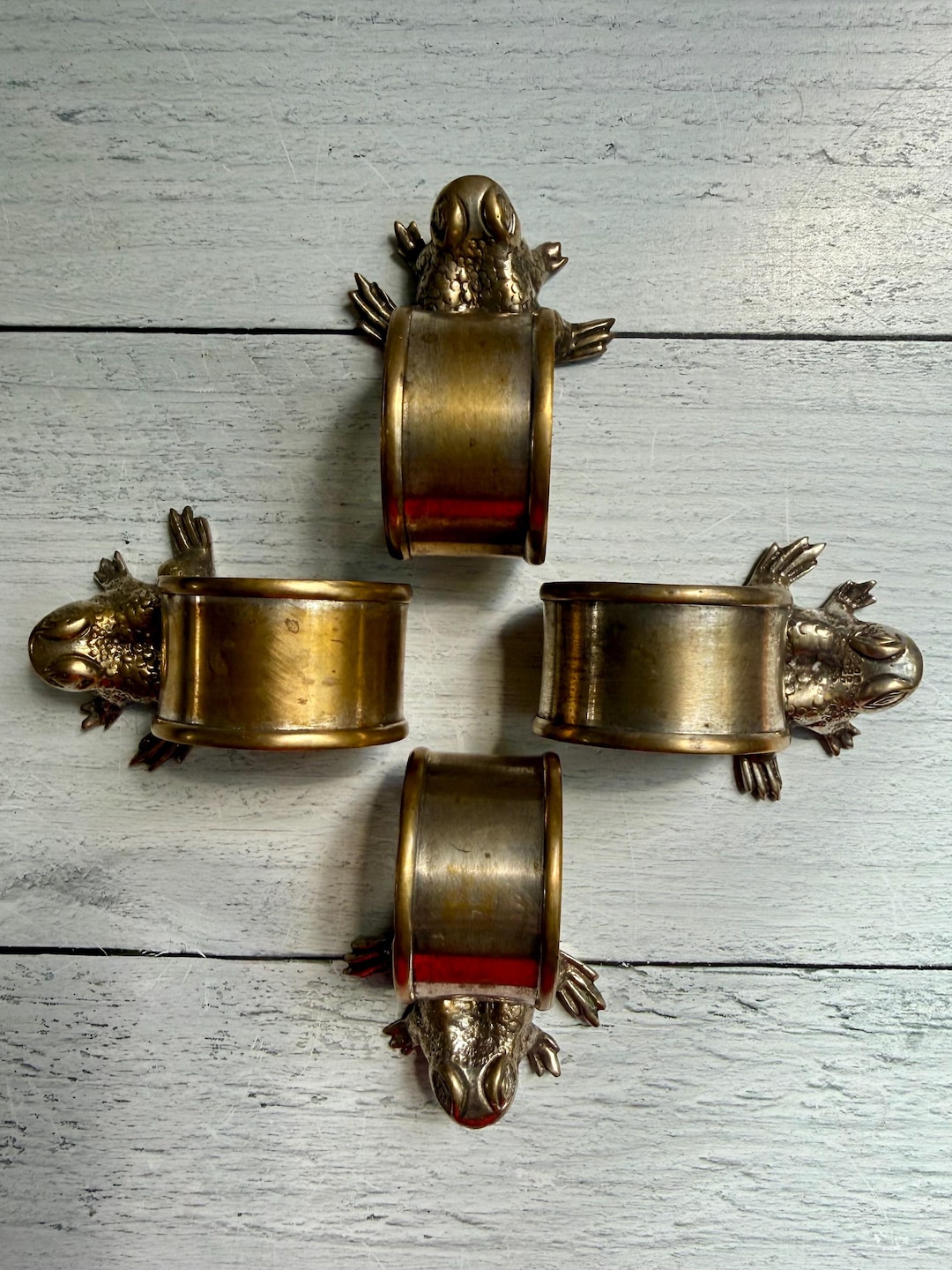 Vintage Metal Figural Frog Napkin Rings | Collectible | Dinner Party ...