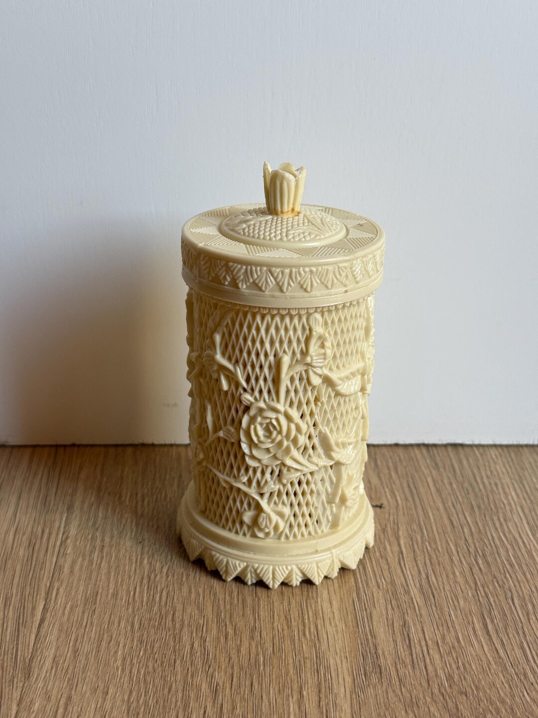 Vintage Faux Ivory Plastic Toothpick Holder With Appetizer Miniature ...