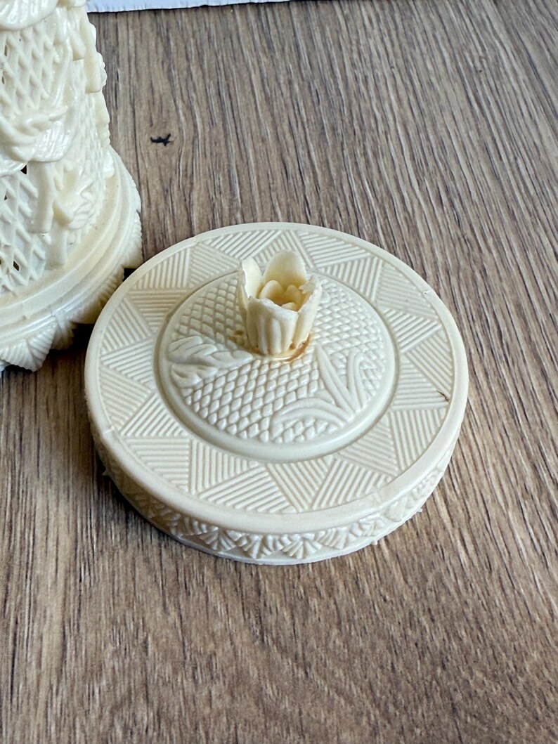 Vintage Faux Ivory Plastic Toothpick Holder With Appetizer Miniature ...