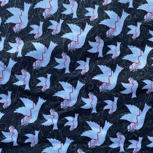 Fabric 100% cotton, designer fabric, dress fabric, craft fabric, novelty fabric, dove fabric, Christmas fabric, print fabric