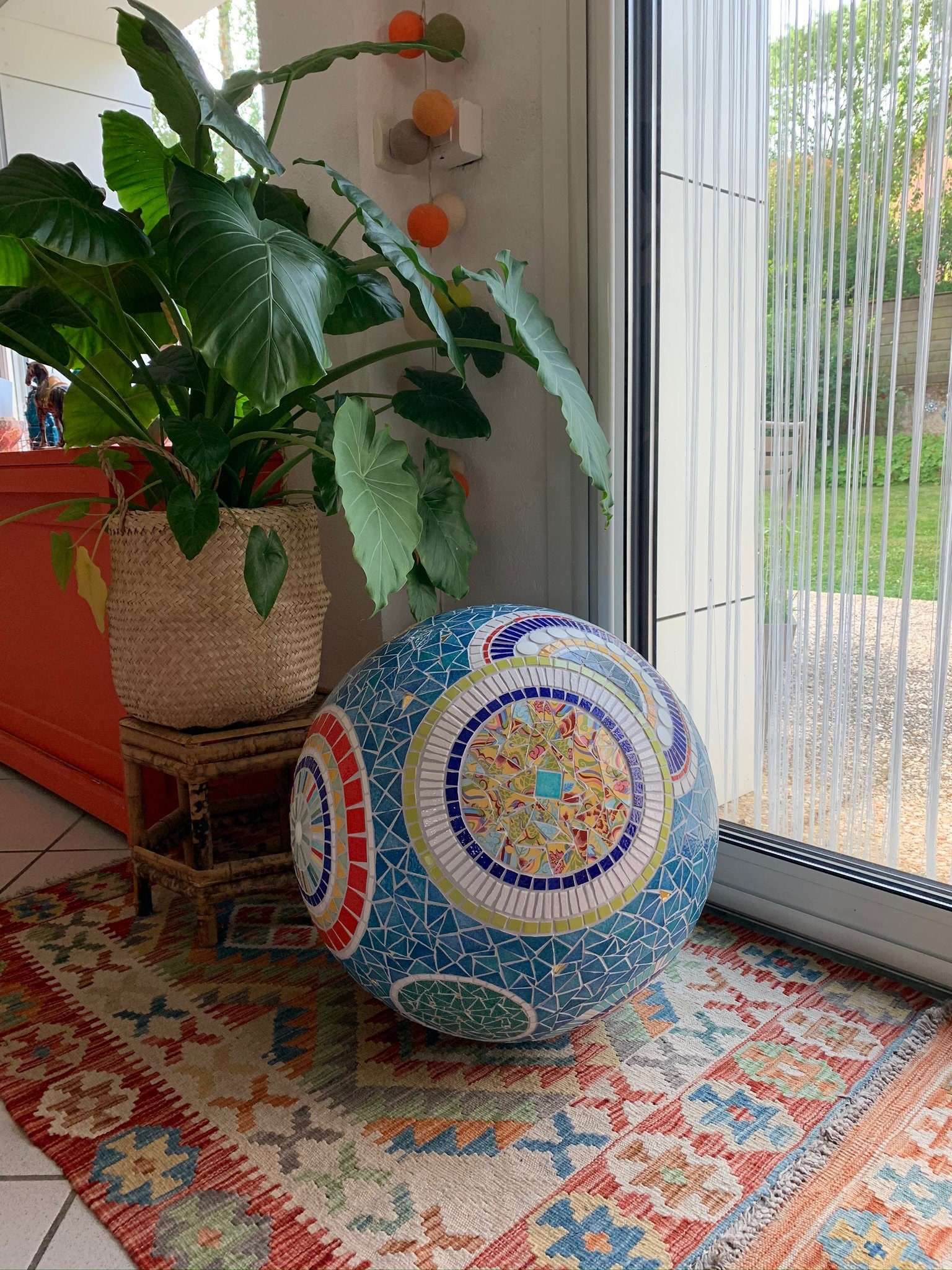 Sphère en Mosaïque Bleue Déco Intérieure et Extérieure